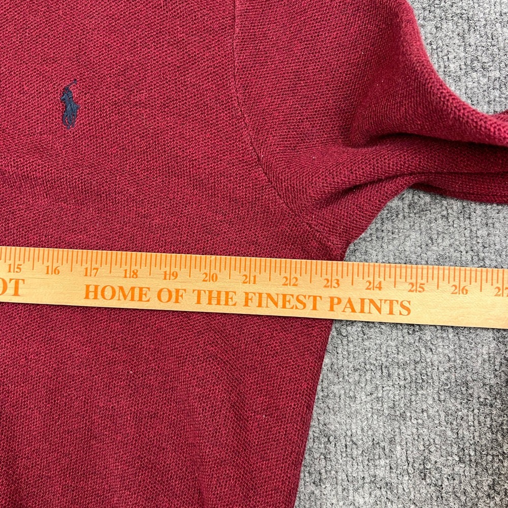 Polo Ralph Lauren 1/4 Zip Sweater Mens XL Red Pima Cotton Pullover Knit Pony - Picture 8 of 10